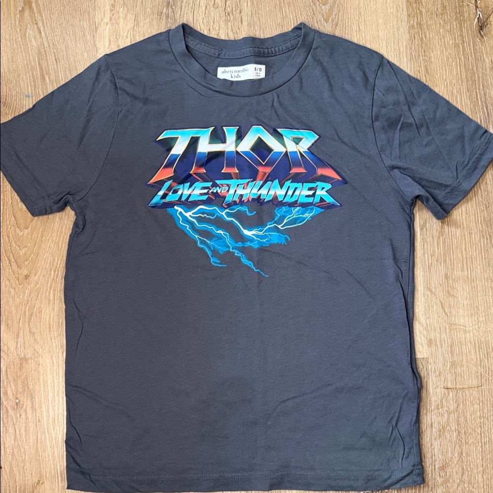 abercrombie kids Black Thor Love and Thunder Graphic Tee